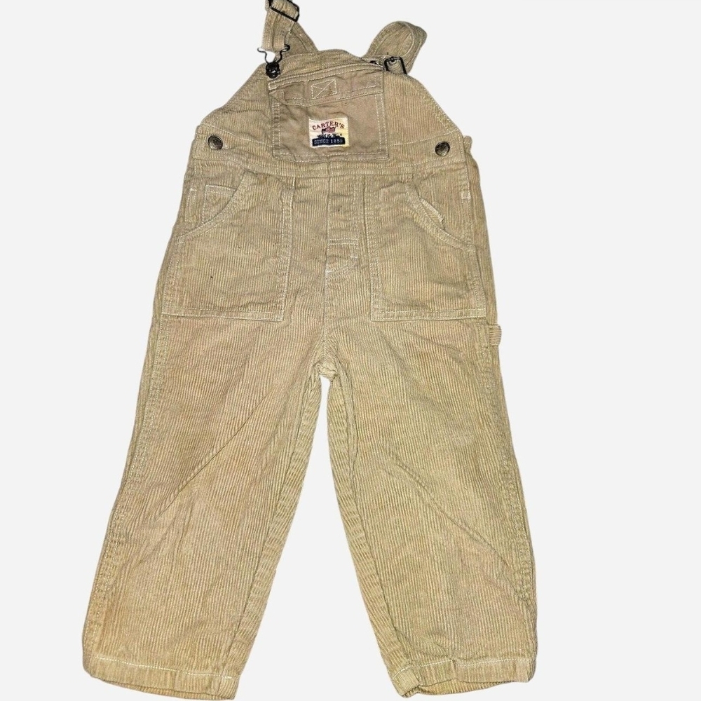 Classic Vintage Carter's Beige Corduroy Overalls (2T)
